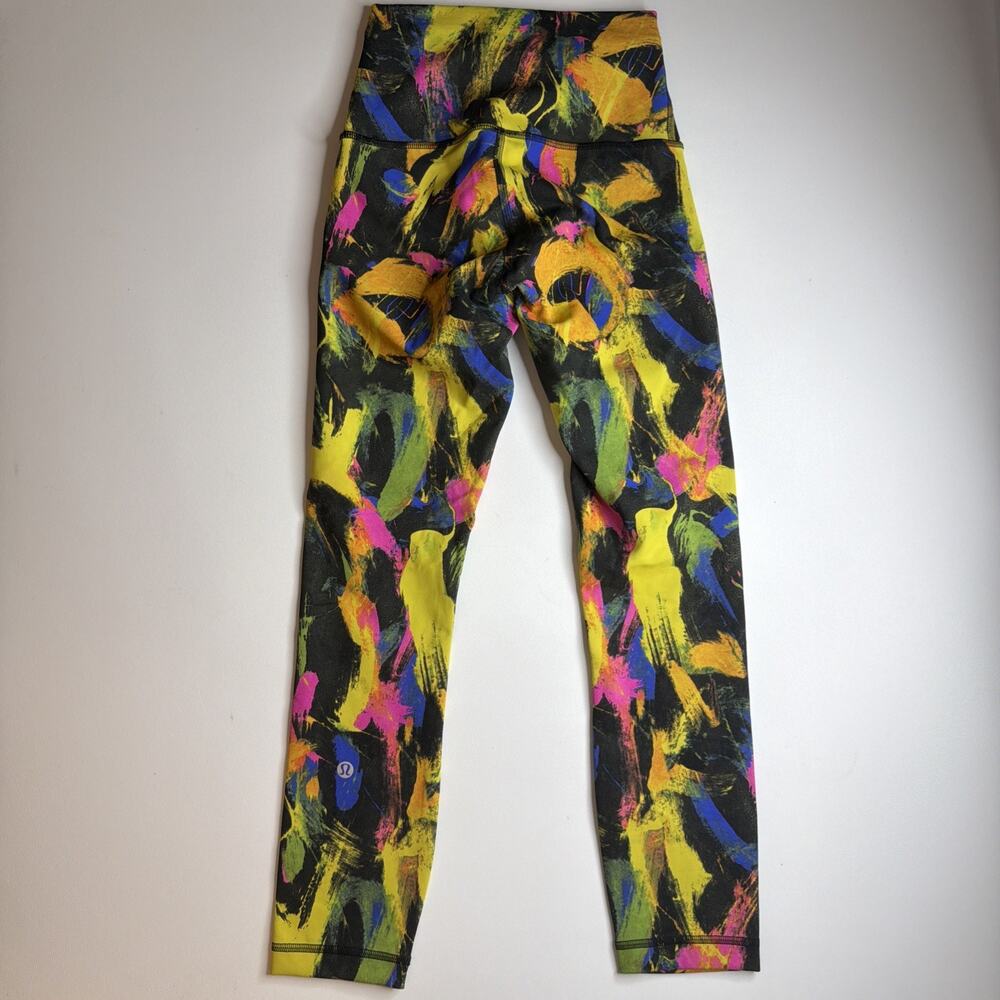 Set of Two Lululemon Wunder Train Leggings 25" Size 2 Multicolor Splatter READ - Picture 8 of 16